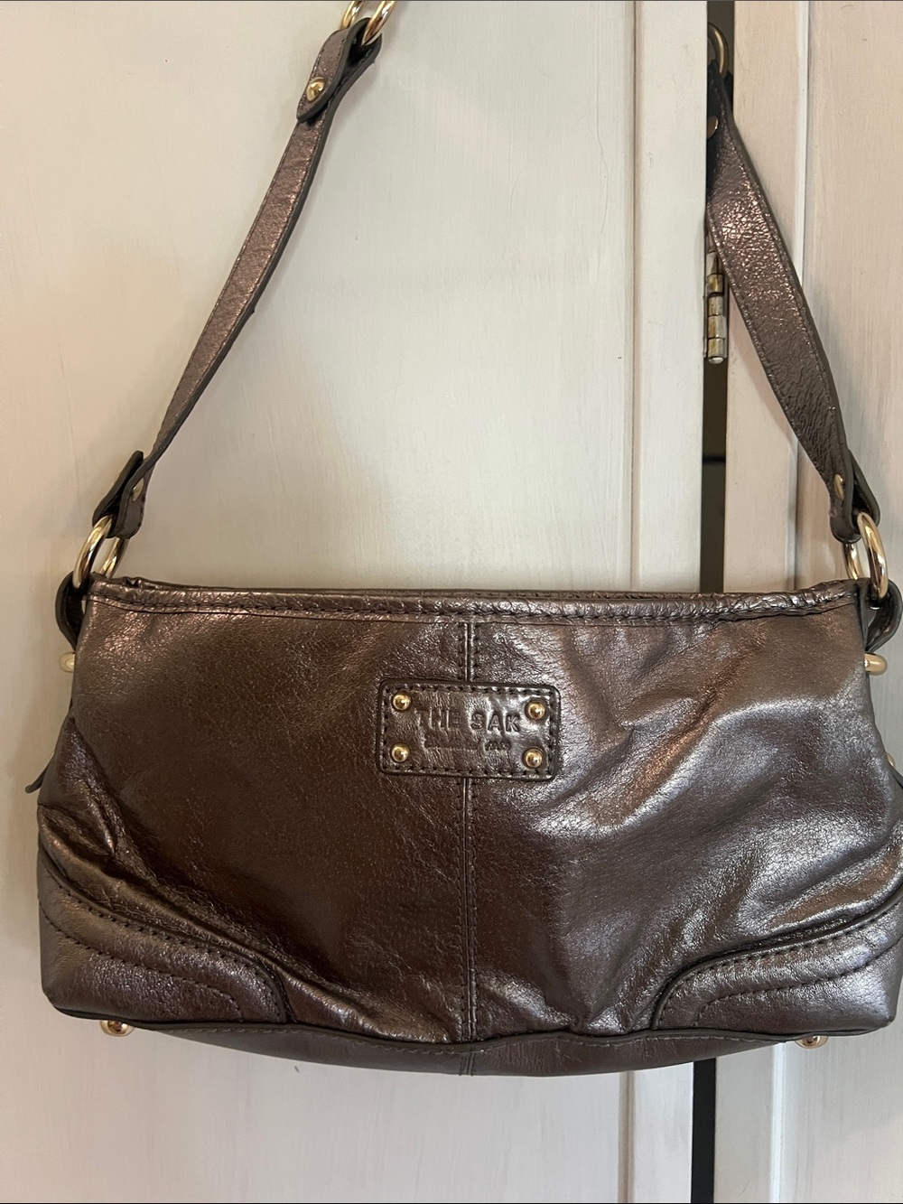 The Sak Metallic leather Brown Women's Shoulder Bag